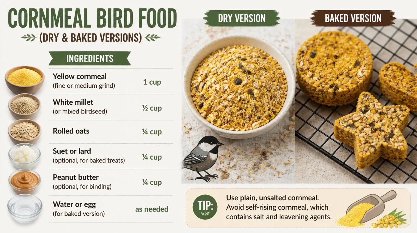 Homemade cornmeal bird food